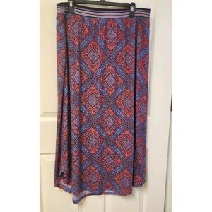 Women Cato Geometric Blue/red Long Skirt Size 18/20